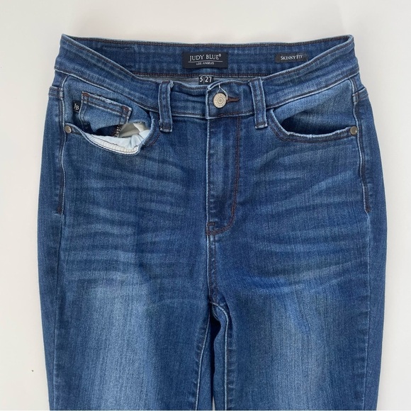 Judy Blue Jean Women's Baby City Slit Hem High Rise Skinny Jeans Size 5 or 27 - Picture 4 of 11